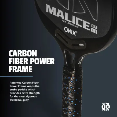 Malice DB Open Throat Raw Carbon Fiber Pickleball-Schläger