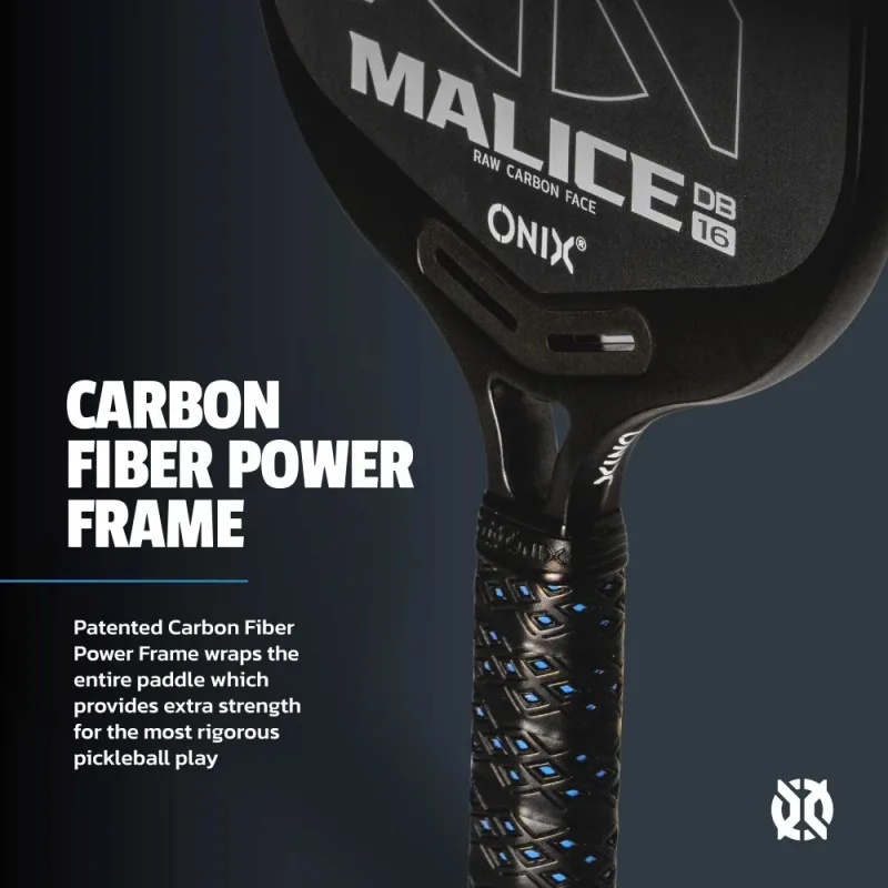 Malice DB Open Throat Raw Carbon Fiber Pickleball-Schläger